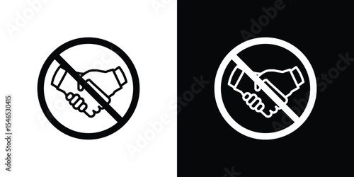 No handshake signs in black. flat graphic vector icon