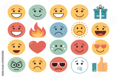 set of smileys