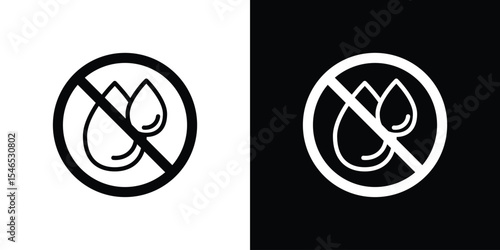 No leakage signs in black. flat graphic vector icon