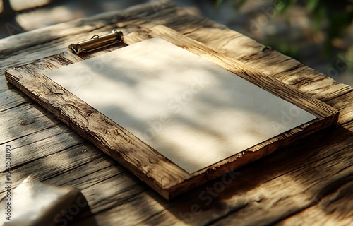 Rustic Wooden Clipboard Mockup Menu Design