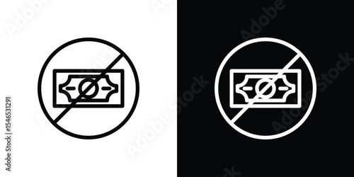 No money signs in black. flat graphic vector icon