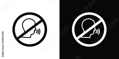 No talking signs in black. flat graphic vector icon