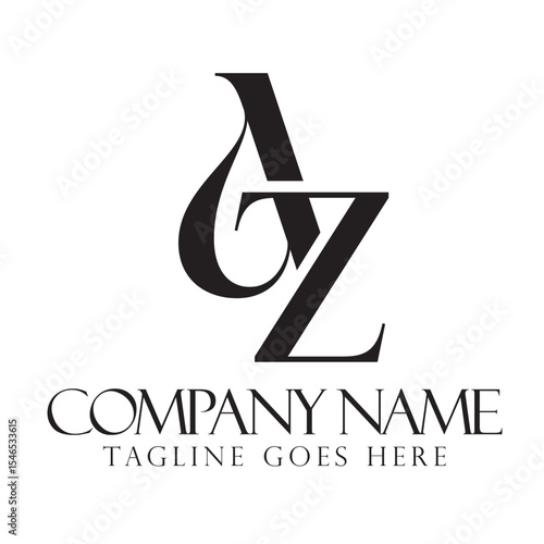 Letter AZ or ZA Luxury Vector Logo Design for Fashion, Jewelry, and Boutique. 標誌設計, ロゴデザイン, Diseño de logotipo