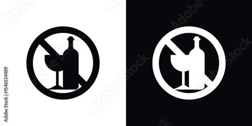No wine signs in black. flat graphic vector icon