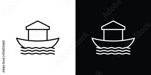 Noah Ark icon in black. flat graphic vector icon