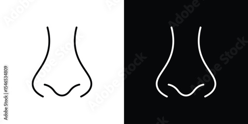 Nose icon in black. flat graphic vector icon