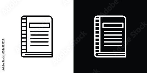 Notebook icon in black. flat graphic vector icon