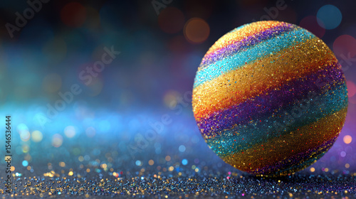 Planet-like ball on abstract background