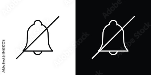 Notification off icon in black. flat graphic vector icon