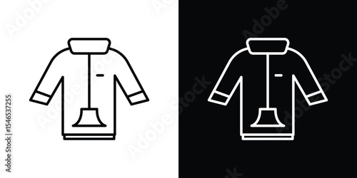 Nylon jacket icon in black. flat graphic vector icon