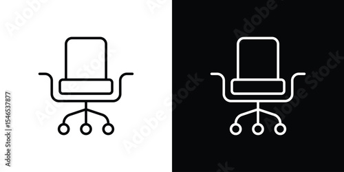 Office chair icon in black. flat graphic vector icon