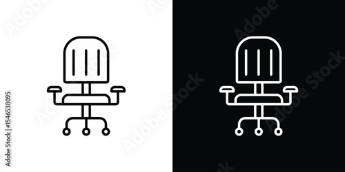 Office chair icon in black. flat graphic vector icon