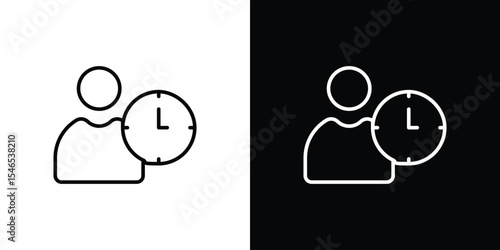 Office hours icon in black. flat graphic vector icon