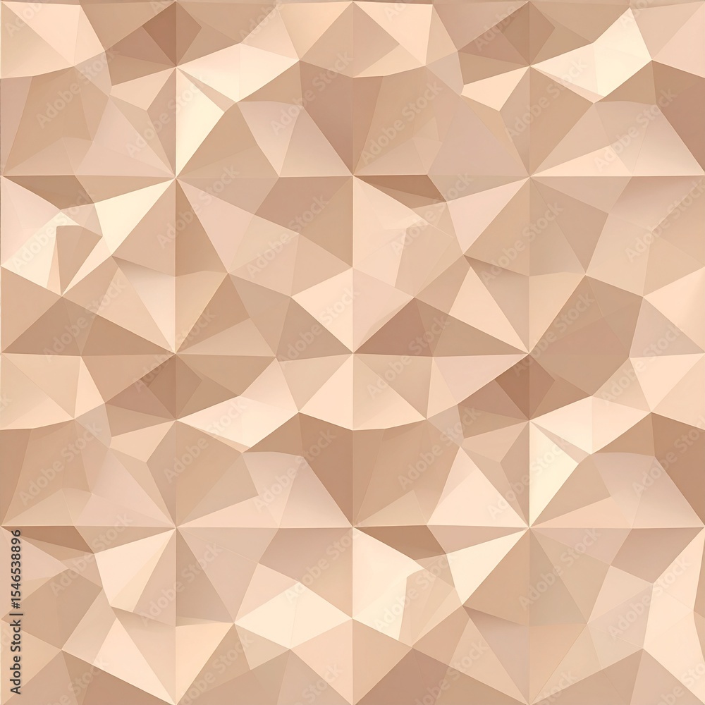 Fototapeta premium Beige Low Poly Triangular Geometry Pattern