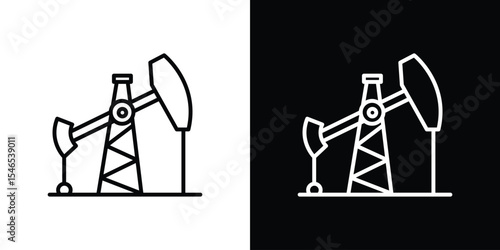 Oilfield icon in black. flat graphic vector icon