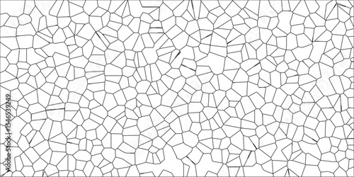 Broken Glass Quartz natural fragment Cement kitchen decor.Abstract cellular pattern in black lines on white background forming irregular geometric shapes for design. broken quartz crystalized polygona