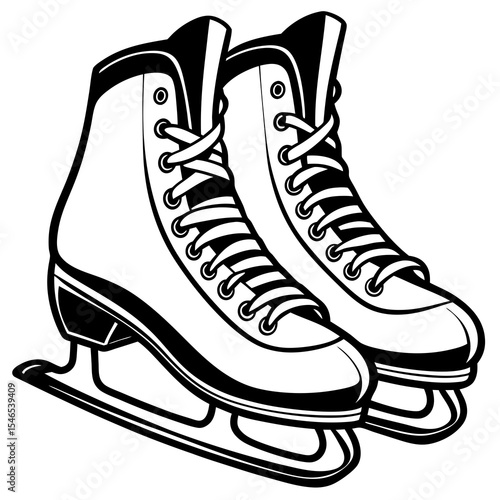 Pair of ice skates isolated on white background