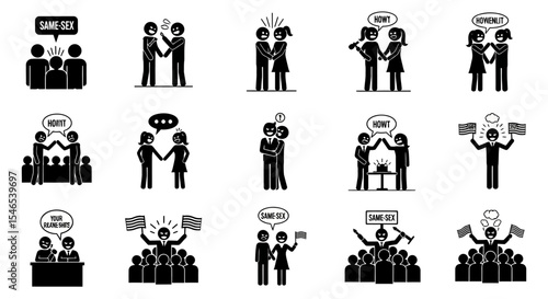 Political Dissent and Conflict Over Same-Sex Issues, Depicted in Simple Figures