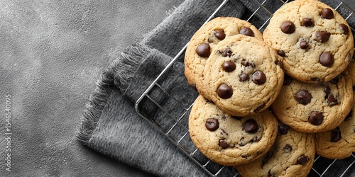 chocolate chip cookies top view