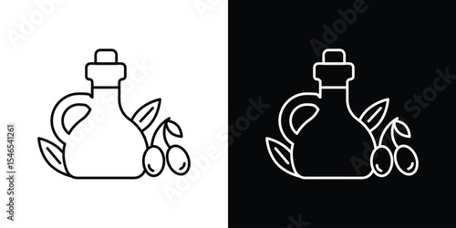 Olive oil icon in black. flat graphic vector icon