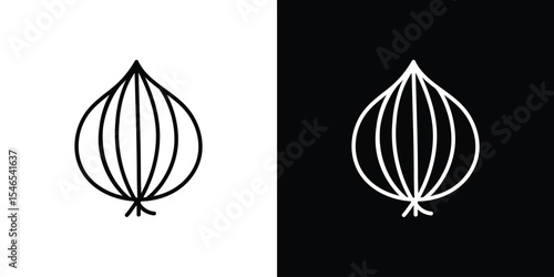 Onion icon in black. flat graphic vector icon