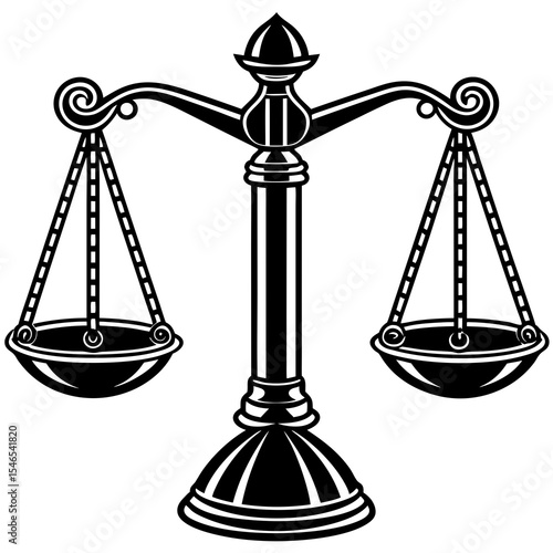 Scales of justice isolated on white background