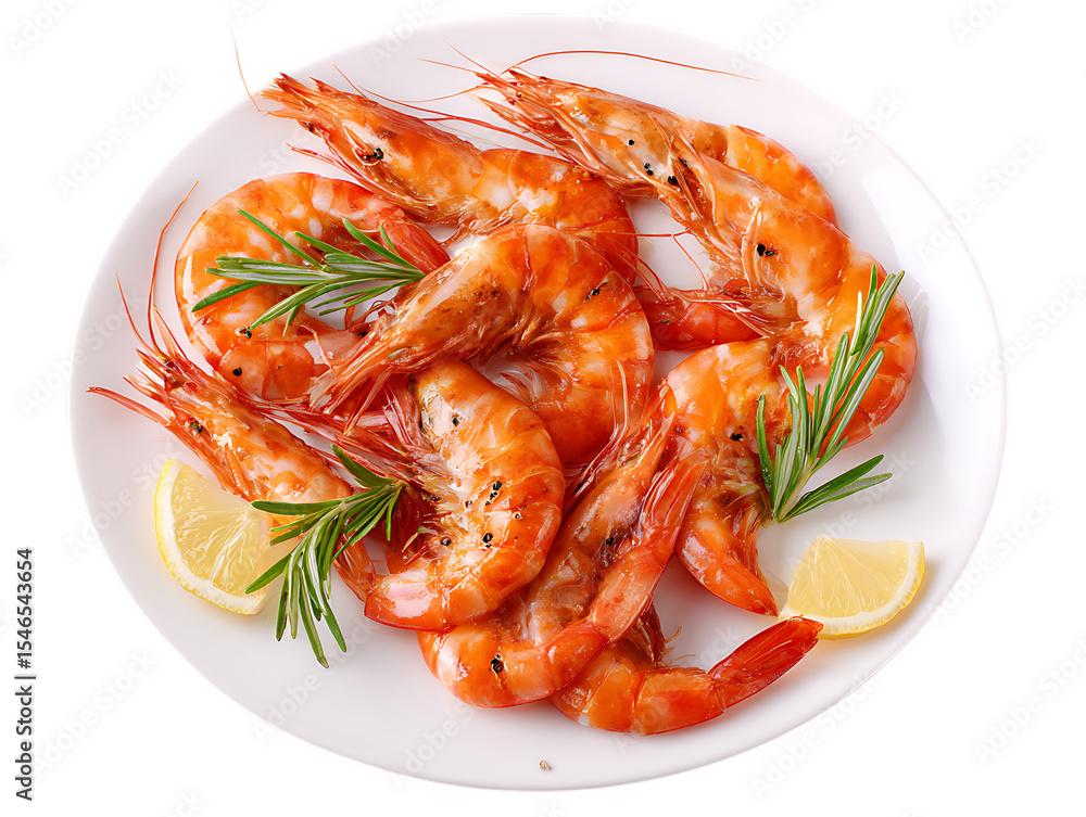 Organic shrimp platter with bright citrus flavors Organic shrimp platter with bright citrus flavors