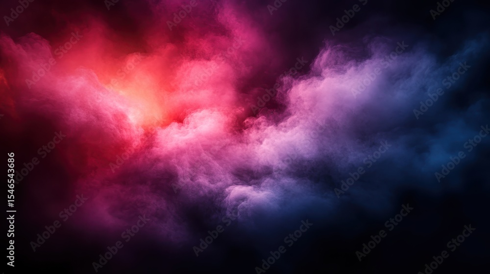 Obraz premium A mesmerizing display of colorful smoke textures swirling in a dark background, symbolizing mystery and beauty within the essence of artistic expression and emotion.