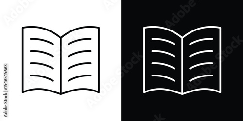 open book icon in black. flat graphic vector icon