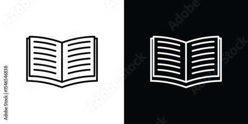 open book icon in black. flat graphic vector icon