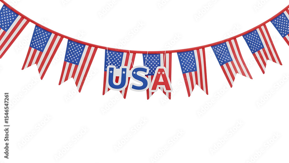 Obraz premium American flag bunting with 