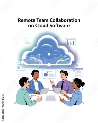 Team Collaboration in Cloud: Diverse Professionals Meeting Online, Working Together