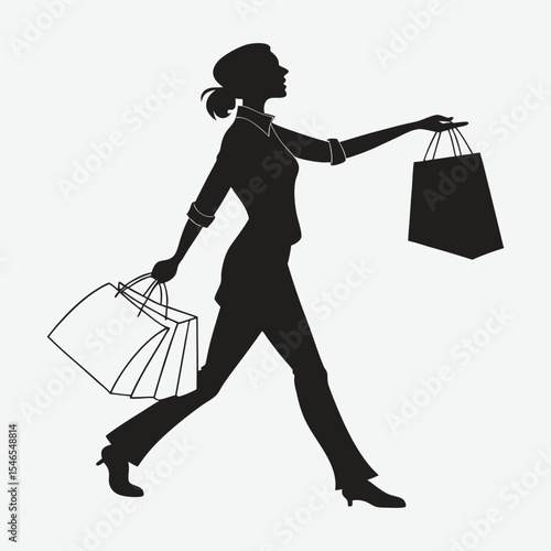 Fashionable woman or girl shoppers with bags illustrate the retail lifestyle