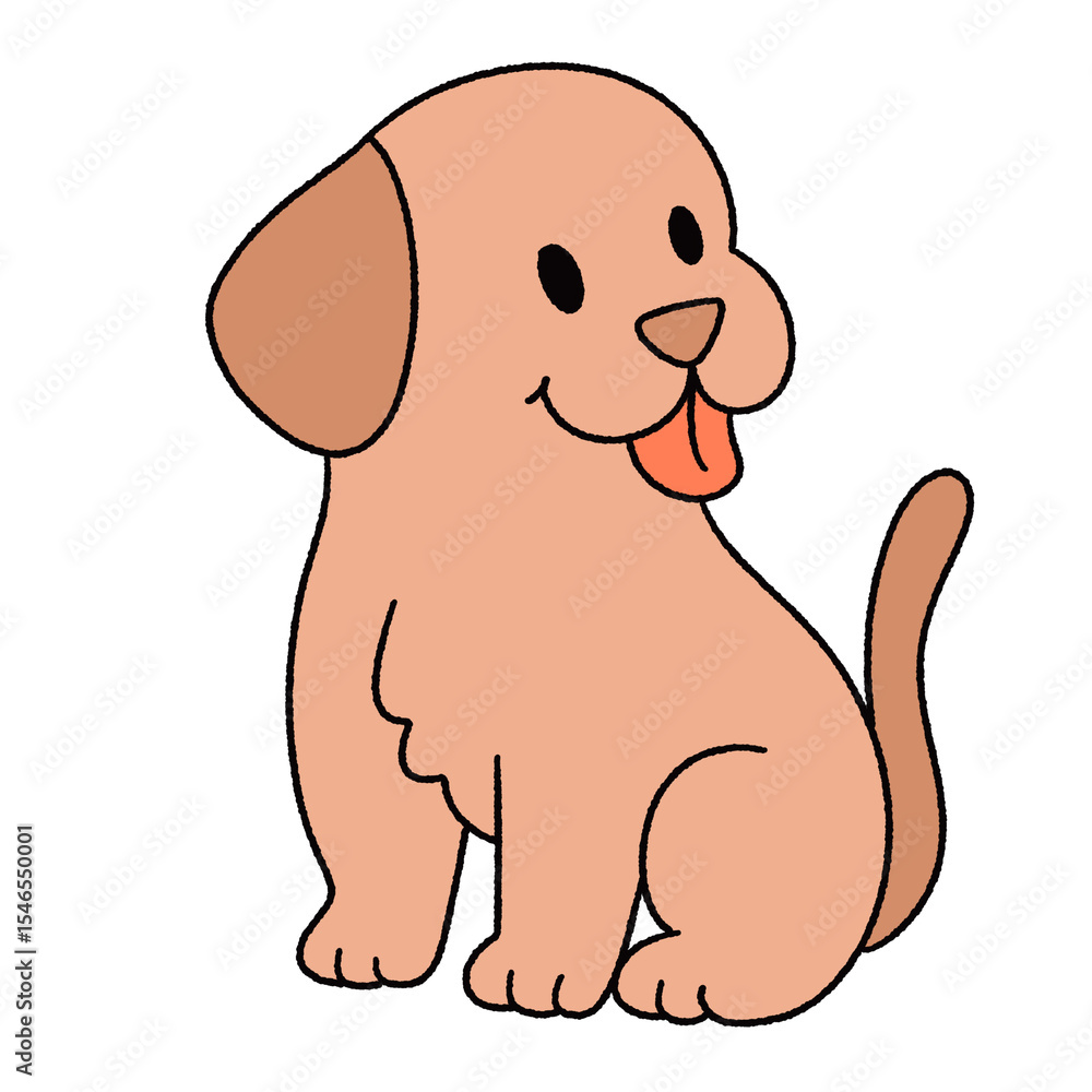 Obraz premium Cute cartoon illustration of a dog with playful poses and adorable expressions.