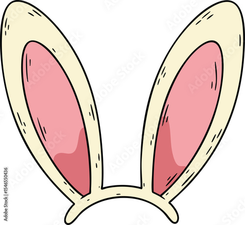 Bunny ears headband accessory with pink inner lining for costume and dress up playtime fun