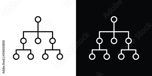 Organization chart icon in black. flat graphic vector icon