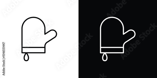 Oven mitt icon in black. flat graphic vector icon