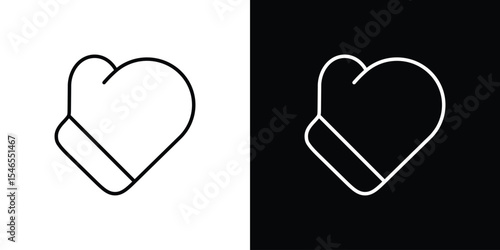 Oven mitt icon in black. flat graphic vector icon