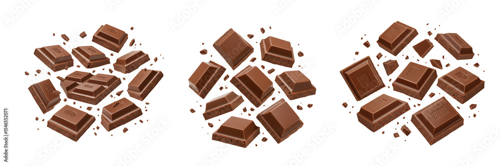 Broken Chocolate Bar Pieces with Crumbs On Isolated Transparent Background
Broken Chocolate Bar Pieces with Crumbs On Isolated Transparent Background