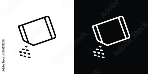Packet soluble powder icon in black. flat graphic vector icon