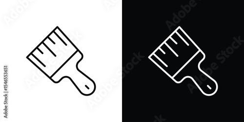 Paint brush icon in black. flat graphic vector icon
