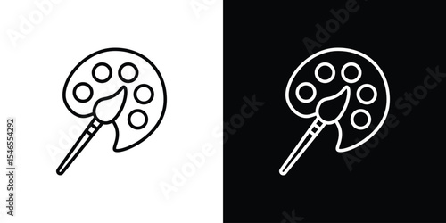 Paint icon in black. flat graphic vector icon