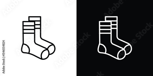 Pair of socks icon in black. flat graphic vector icon