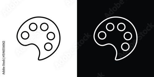 Palette icon in black. flat graphic vector icon