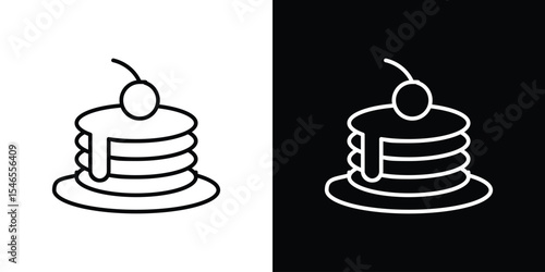 pancakes icon in black. flat graphic vector icon