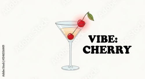 Wallpaper Mural Cherry cocktail in a martini glass isolated on white background Torontodigital.ca