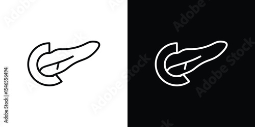 pancreas icon in black. flat graphic vector icon