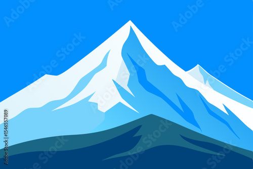 covered mountain peak panoramic view under