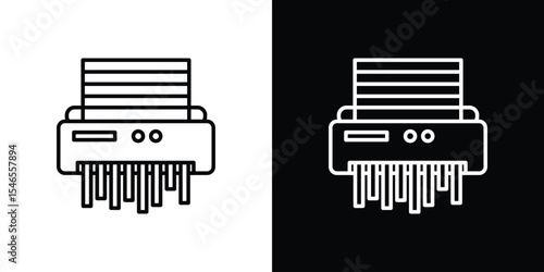 Paper shredder icon in black. flat graphic vector icon