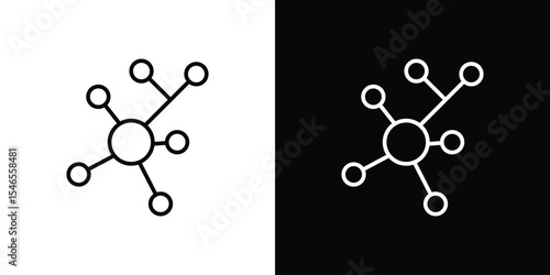 Particle icon in black. flat graphic vector icon